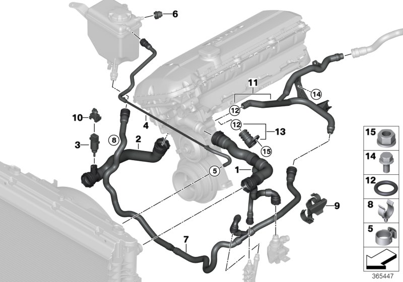 Cooling system coolant hoses
