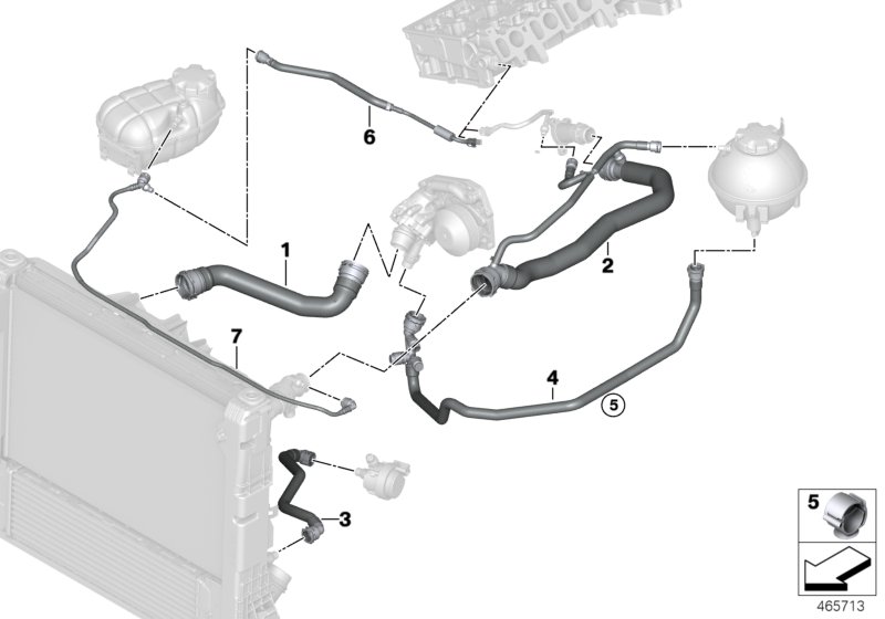 Cooling system coolant hoses