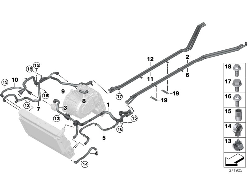 Cooling system coolant hoses