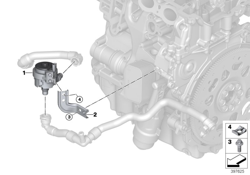 Electric water pump / mounting