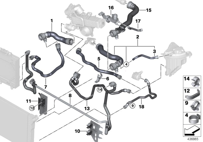 Cooling system coolant hoses