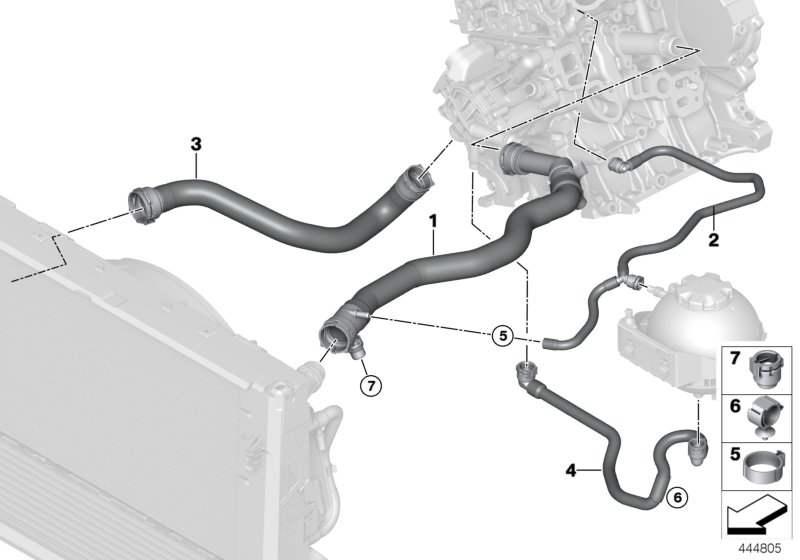 Cooling system coolant hoses