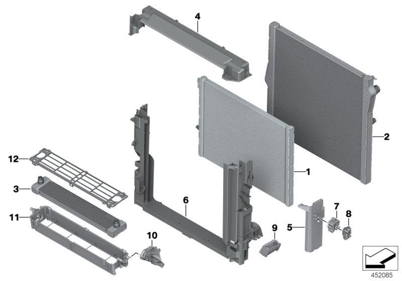 Radiator mounting parts