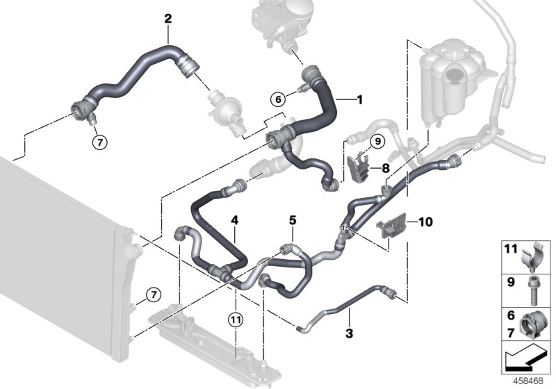 Cooling system coolant hoses