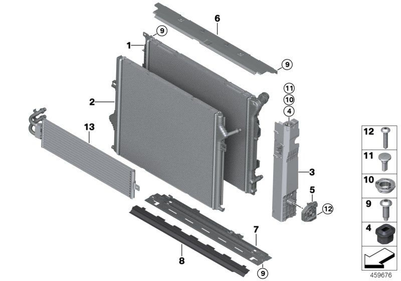 Radiator mounting parts