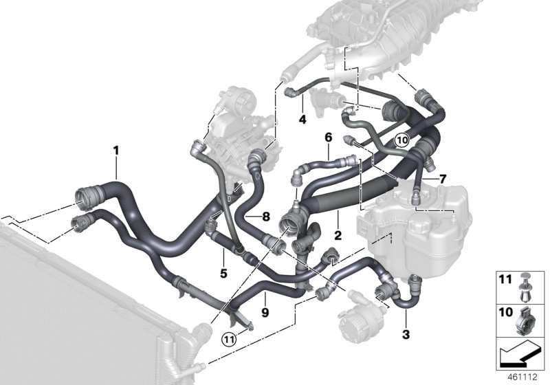 Cooling system coolant hoses