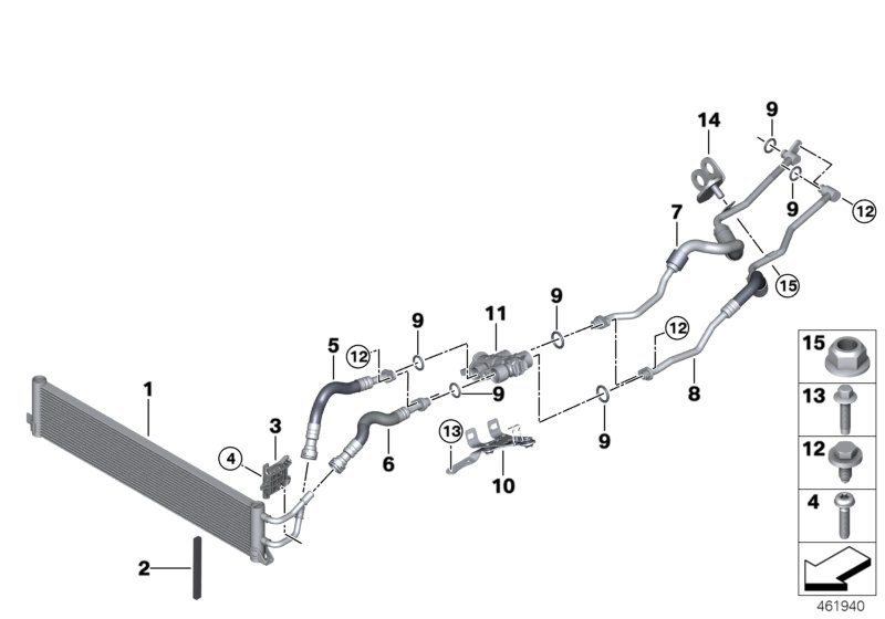 Transmission oil cooler/oil cooler line