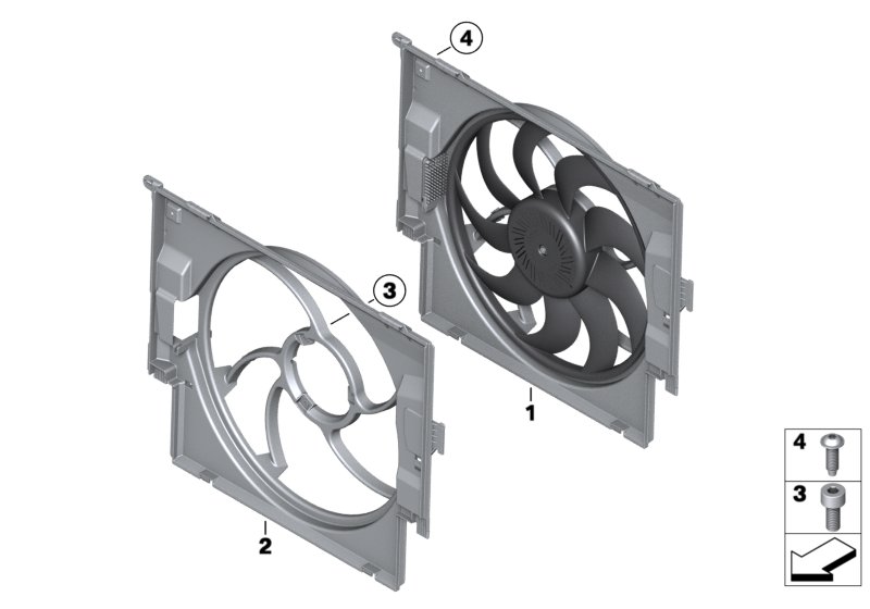 Fan housing, mounting parts