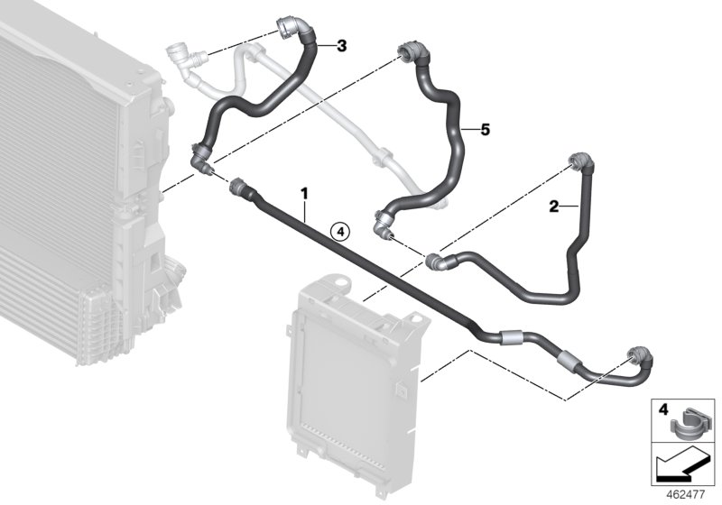Cooling system - displaced Radiator