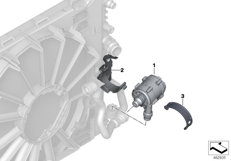 Electric water pump / mounting
