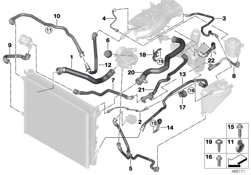 Cooling system coolant hoses