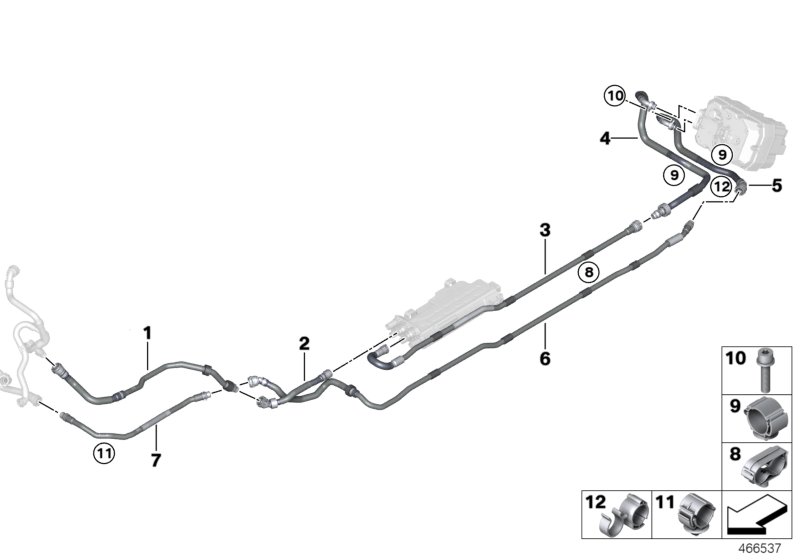 Cooling-system hoses, high-volt. cooling