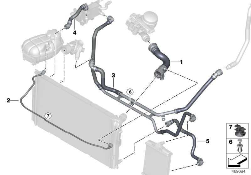 Cooling system coolant hoses