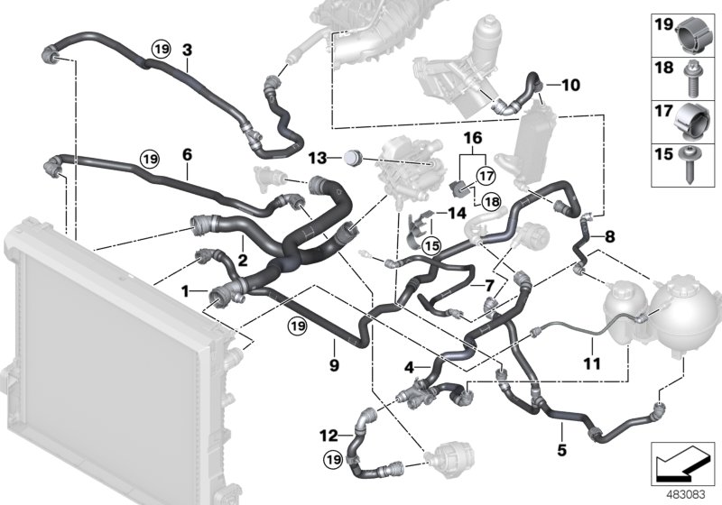 Cooling system coolant hoses
