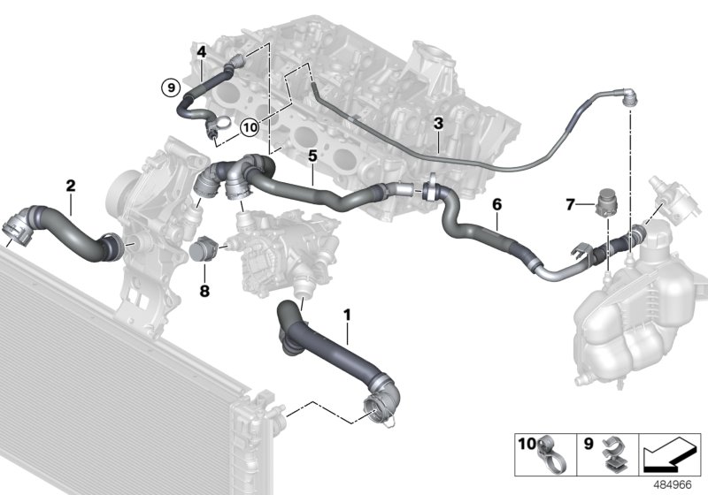 Cooling system coolant hoses