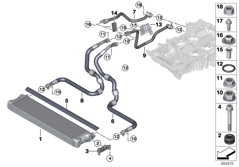 Engine oil cooler/oil cooler line