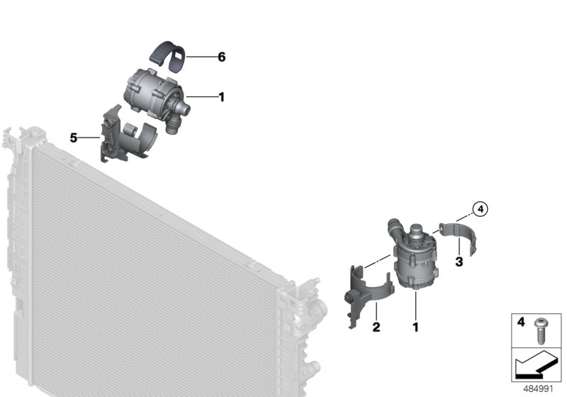 Electric water pump / mounting