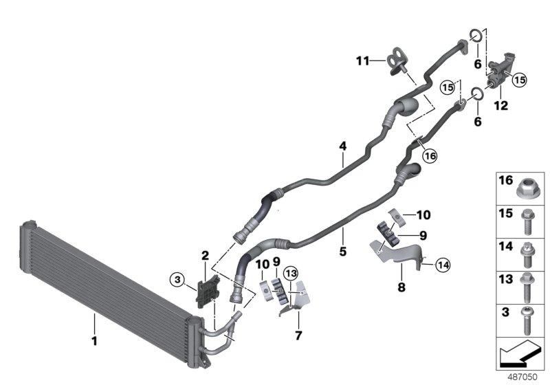 Transmission oil cooler/oil cooler line