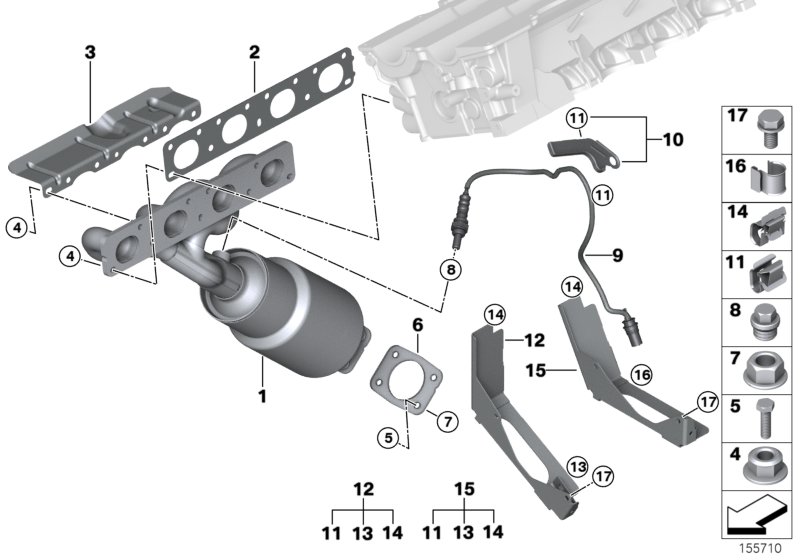 Exhaust manifold with catalyst
