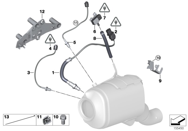Diesel partic.filt.sens./mount.parts