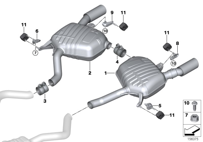 Rear silencer