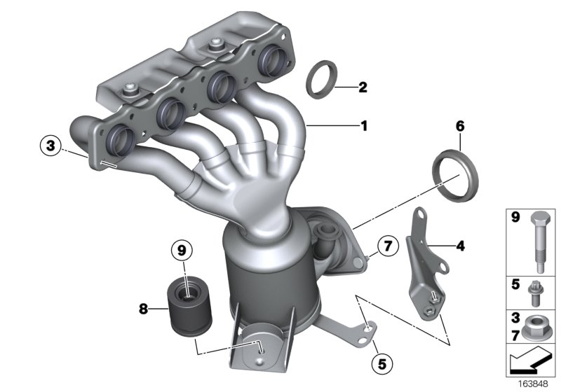 Exhaust manifold with catalyst