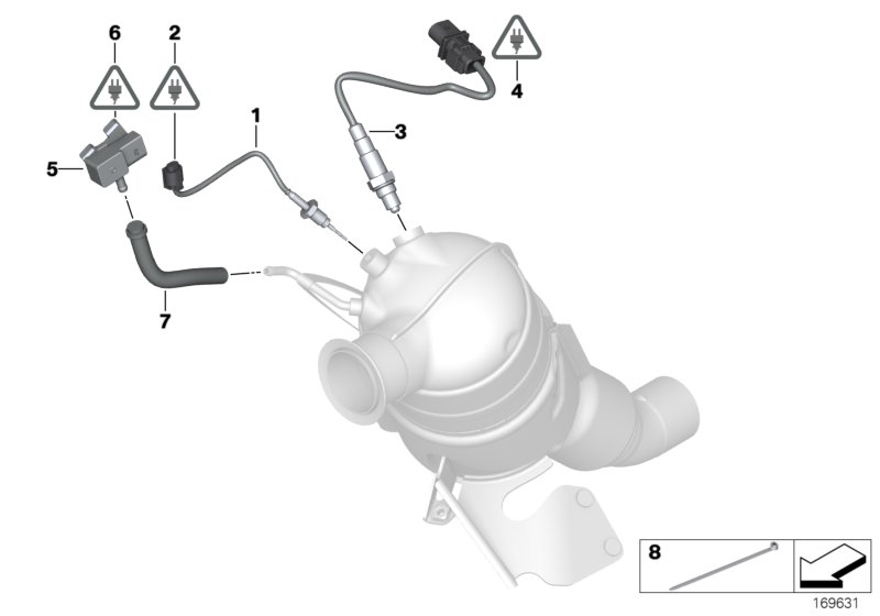 Diesel partic.filt.sens./mount.parts