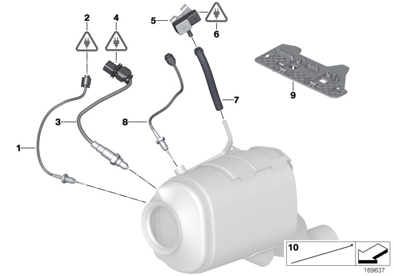 Diesel partic.filt.sens./mount.parts