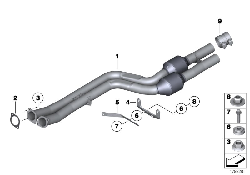 Catalytic converter/front silencer