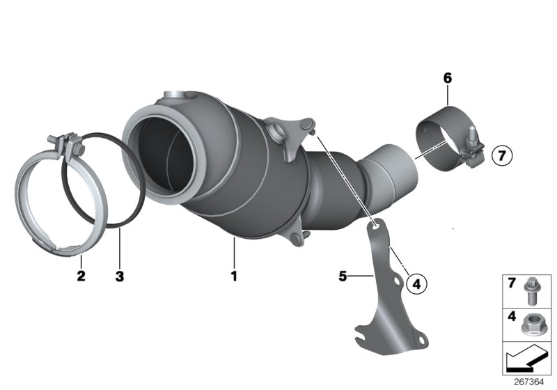 Engine-compartment catalytic converter