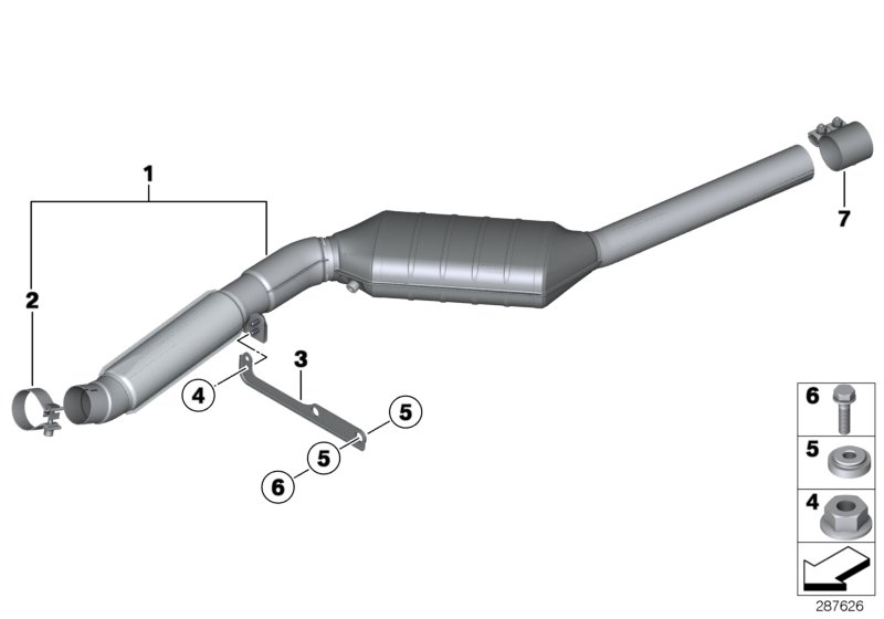 Catalytic converter/front silencer