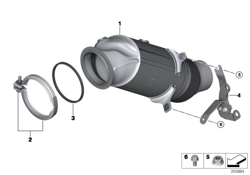 Engine-compartment catalytic converter