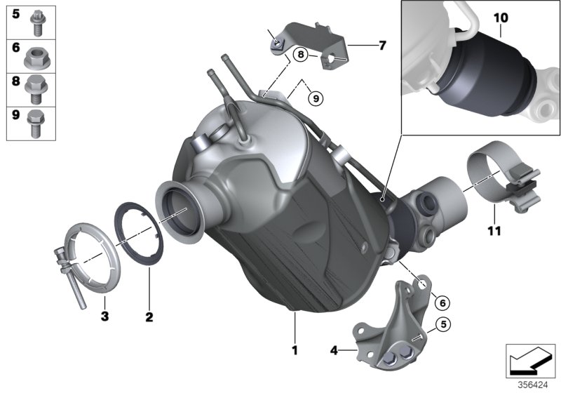 Catalyser/Diesel particulate filter