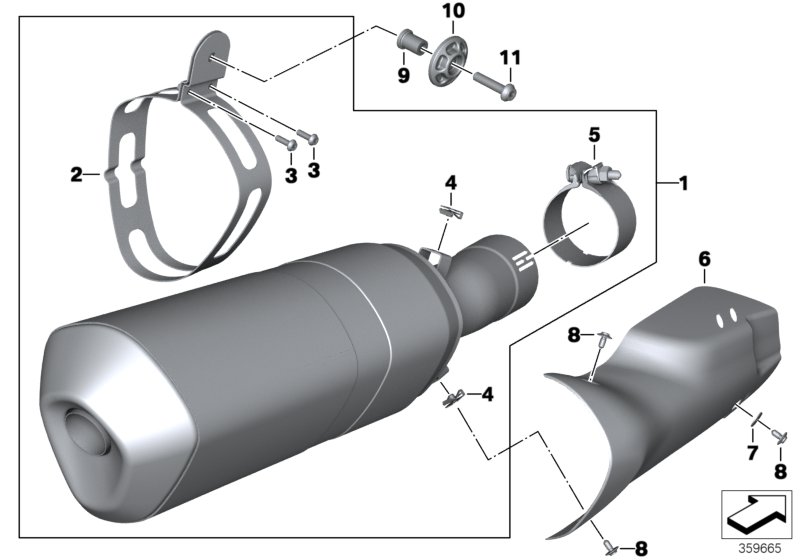 Rear silencer