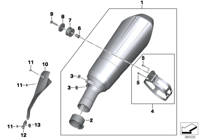 Rear silencer