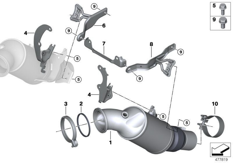 Engine-compartment catalytic converter