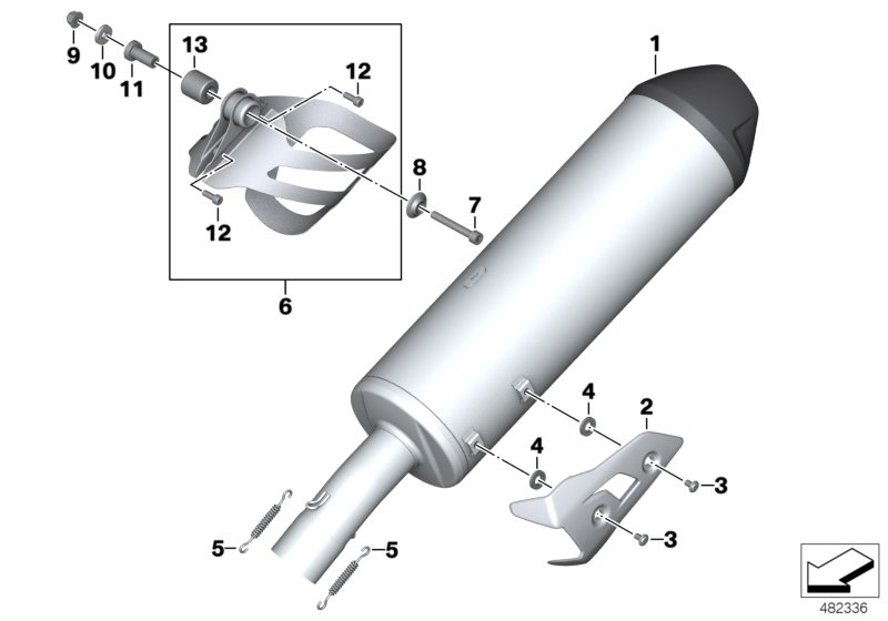 Rear silencer