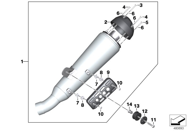 Muffler catalyst/attach.parts