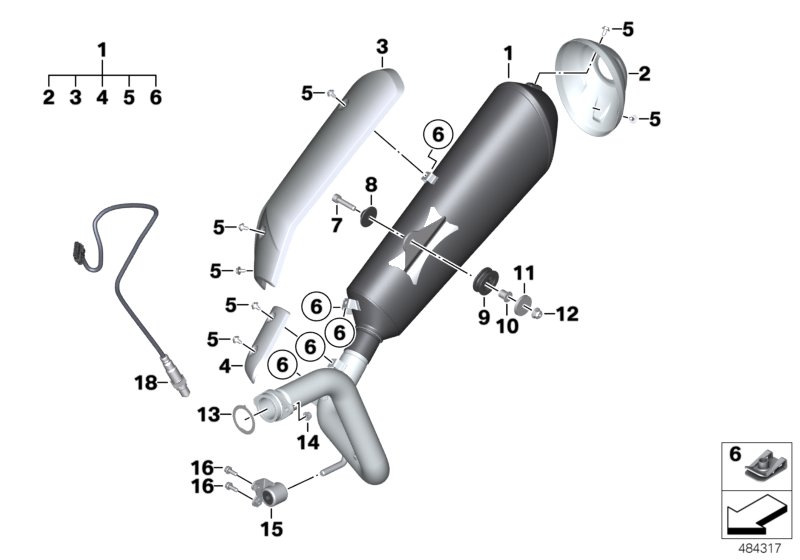 Exhaust system parts with mounting