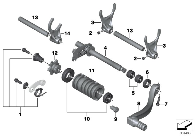 5-speed transmission shifting parts