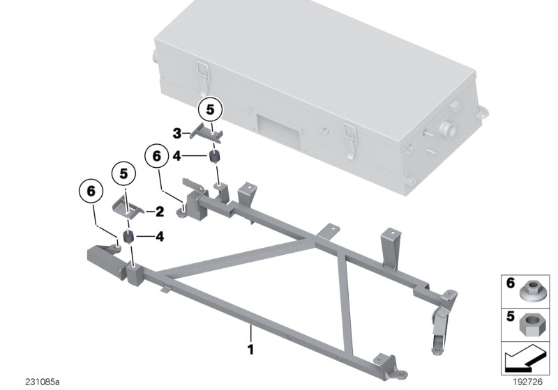 Support frame PEU