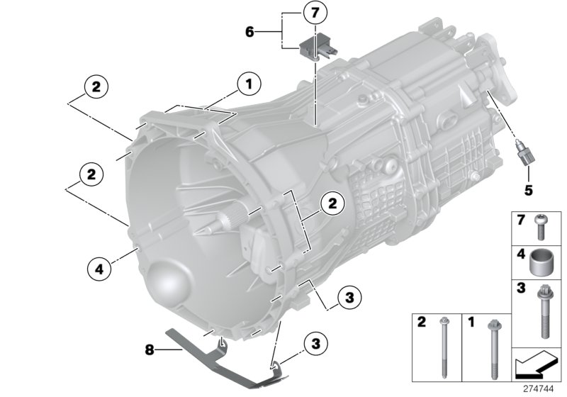 Transmission mounting parts