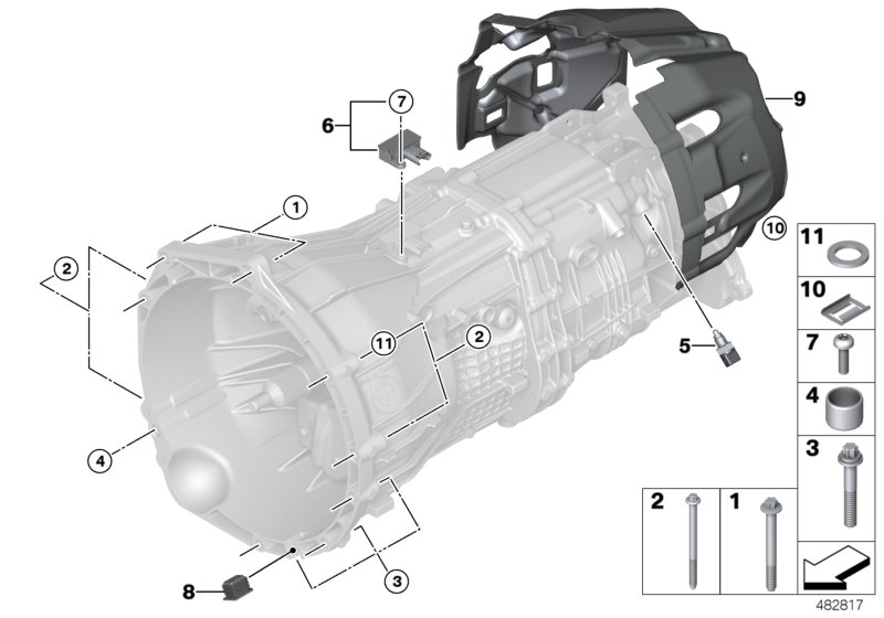 Transmission mounting parts