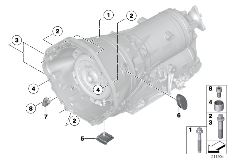 Transmission mounting parts