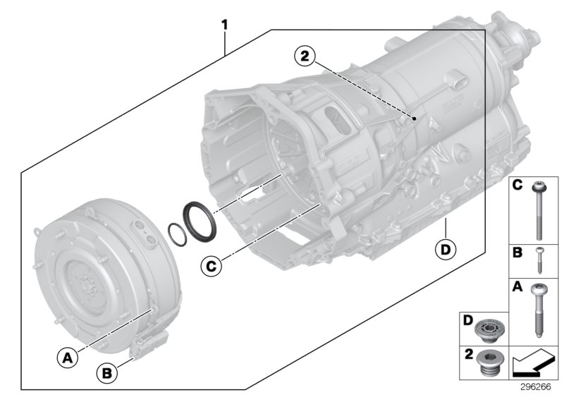 GA8P70H seal elements, transm. bell hsg.