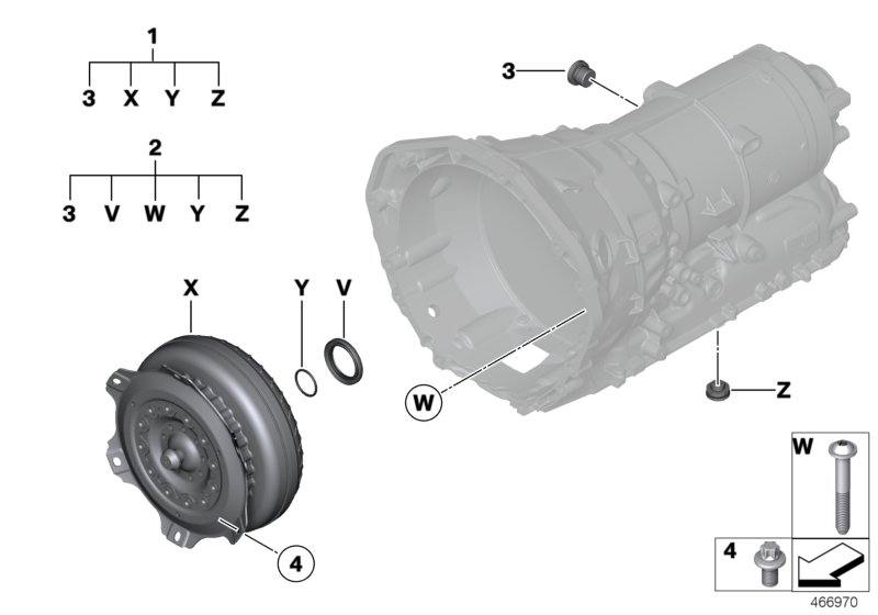 GA8HP75Z Torque converter/seal elements