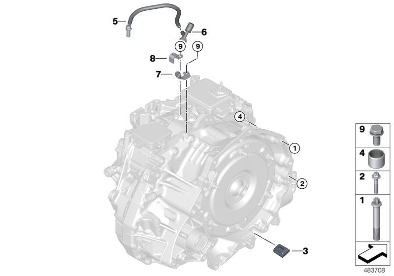 GA8G45X transm.mounting/mounted parts