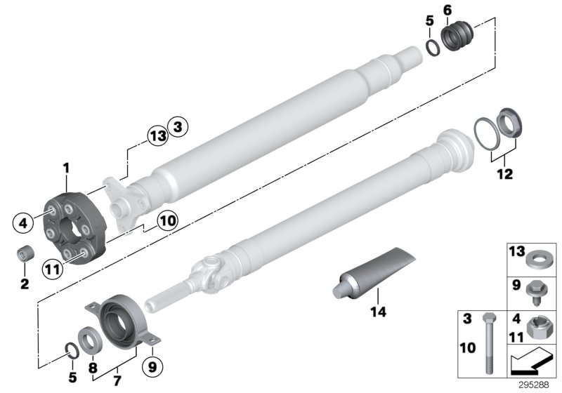 Flexible disc/centre mount/insert nut