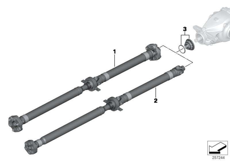 Propeller shaft / recessed nut