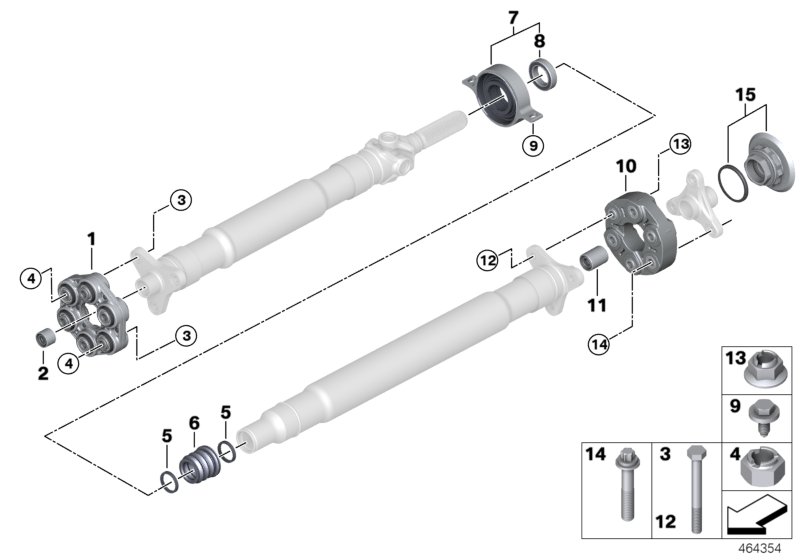 Flexible discs/centre mount/insert nut